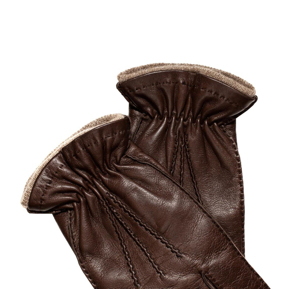 Bruno Magli Men's Cold Weather | Men/Women Nappa Leather Gathered Wrist Gloves - Brown
