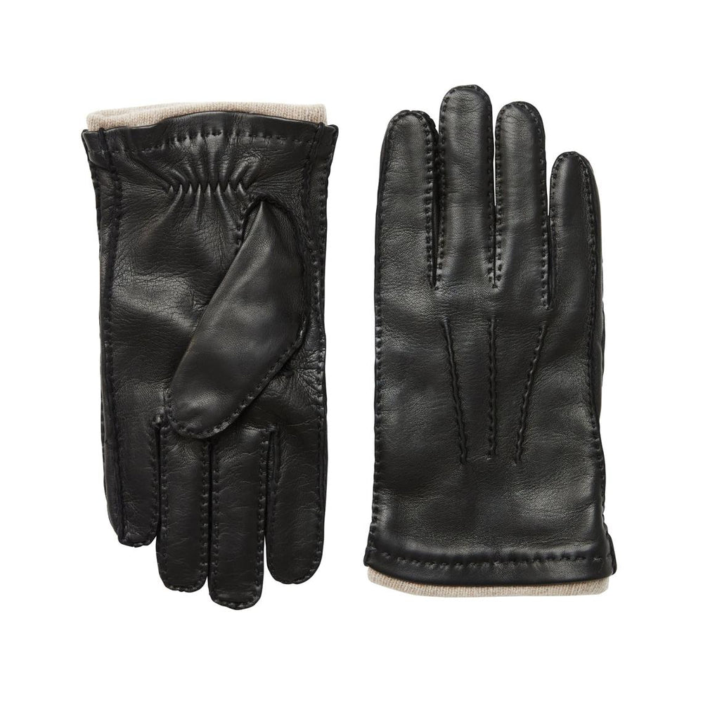 Bruno Magli Men's Cold Weather | Men/Women Nappa Leather Gloves With Cashmere Cuff - Black