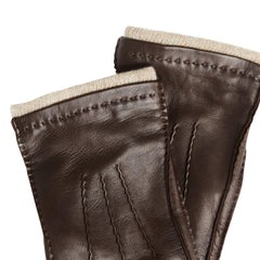 Bruno Magli Men's Cold Weather | Men/Women Nappa Leather Gloves With Cashmere Cuff - Brown