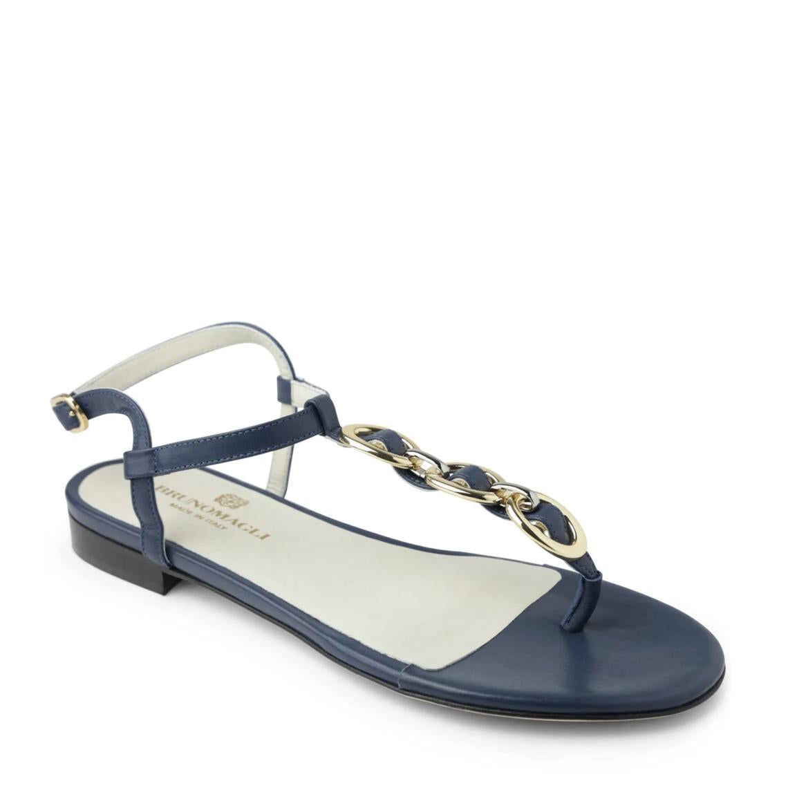 Bruno Magli Sandals &amp; Slides | Women Marina Leather Embellished Thong Sandal - Navy