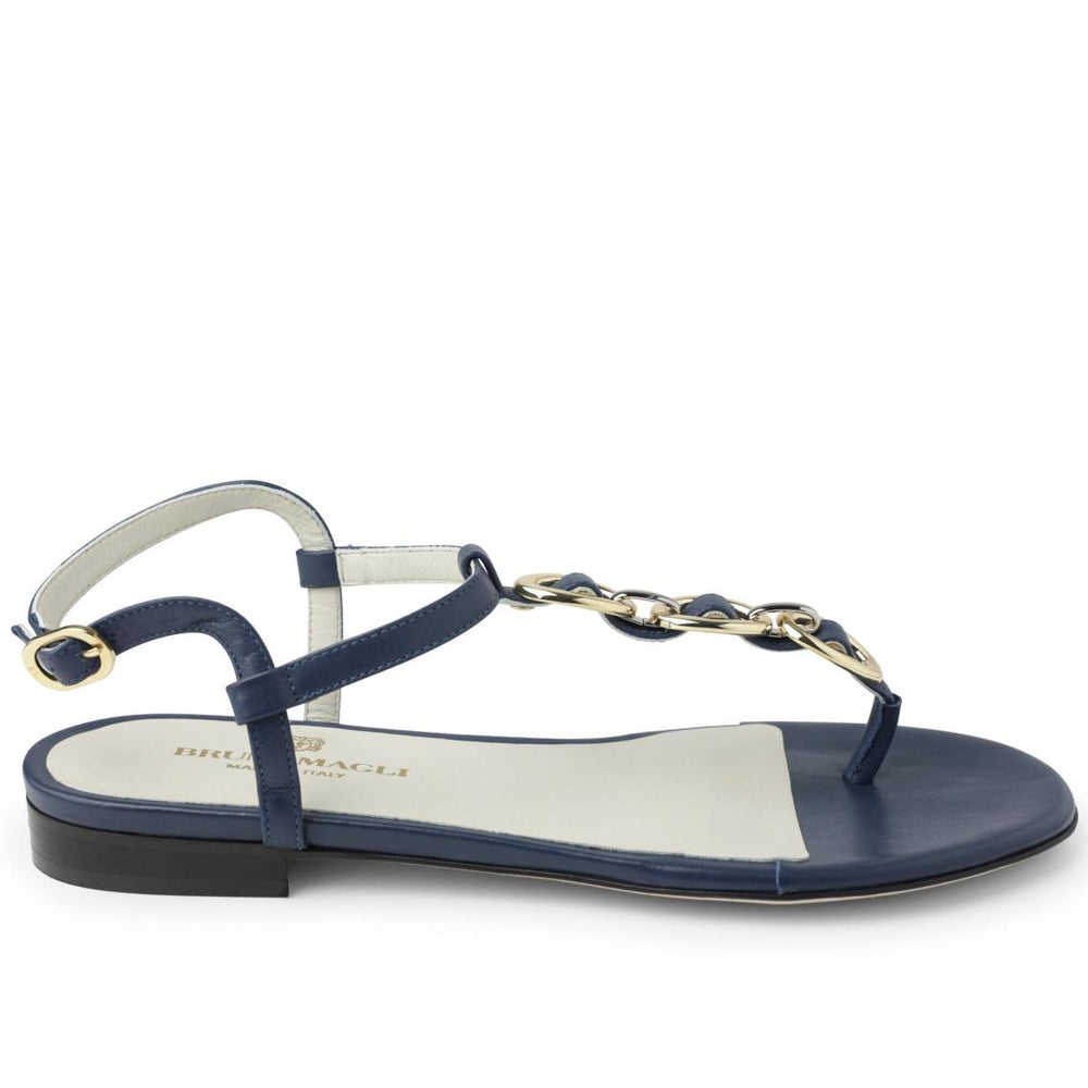 Bruno Magli Sandals &amp; Slides | Women Marina Leather Embellished Thong Sandal - Navy