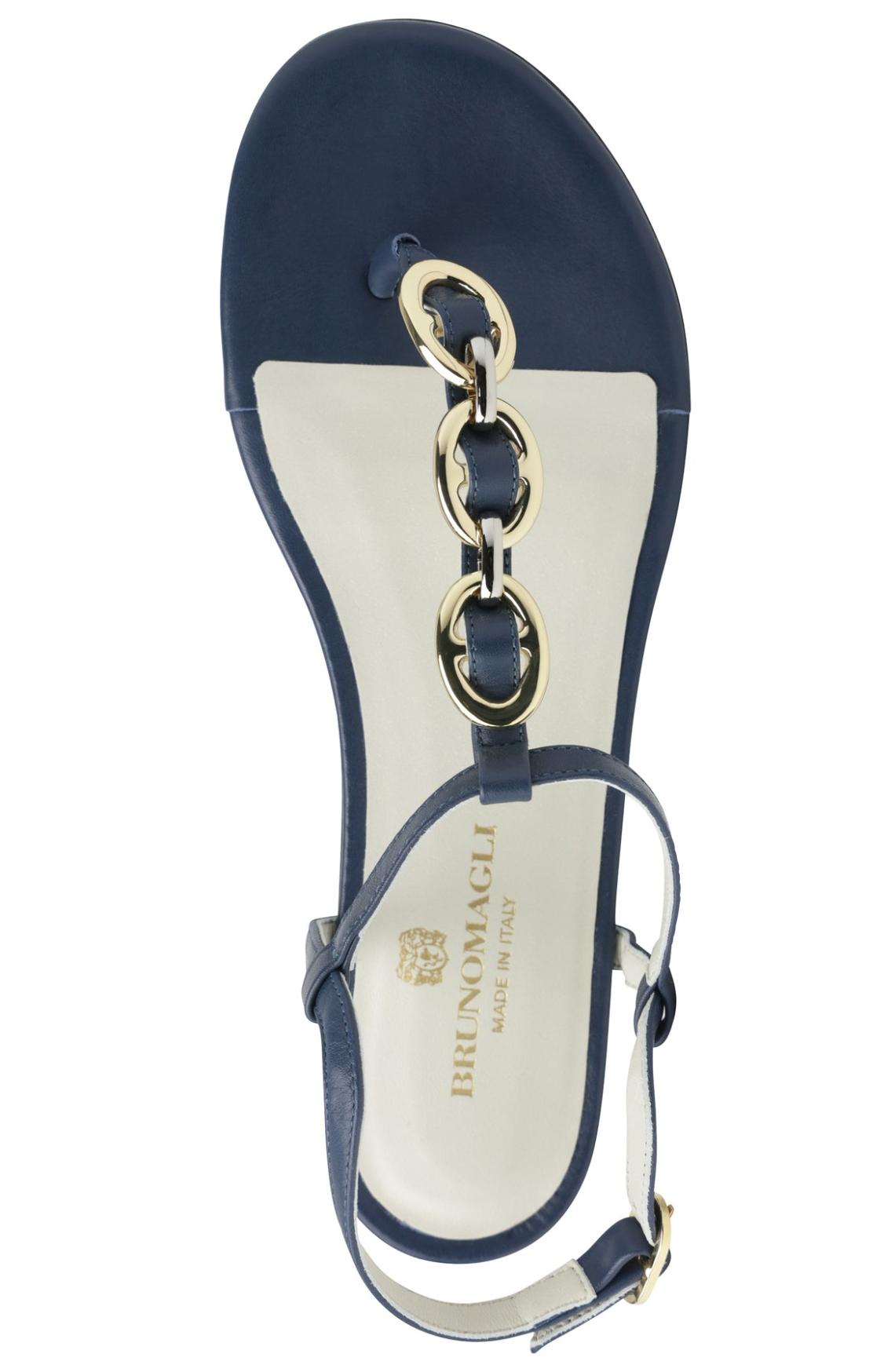 Bruno Magli Sandals &amp; Slides | Women Marina Leather Embellished Thong Sandal - Navy
