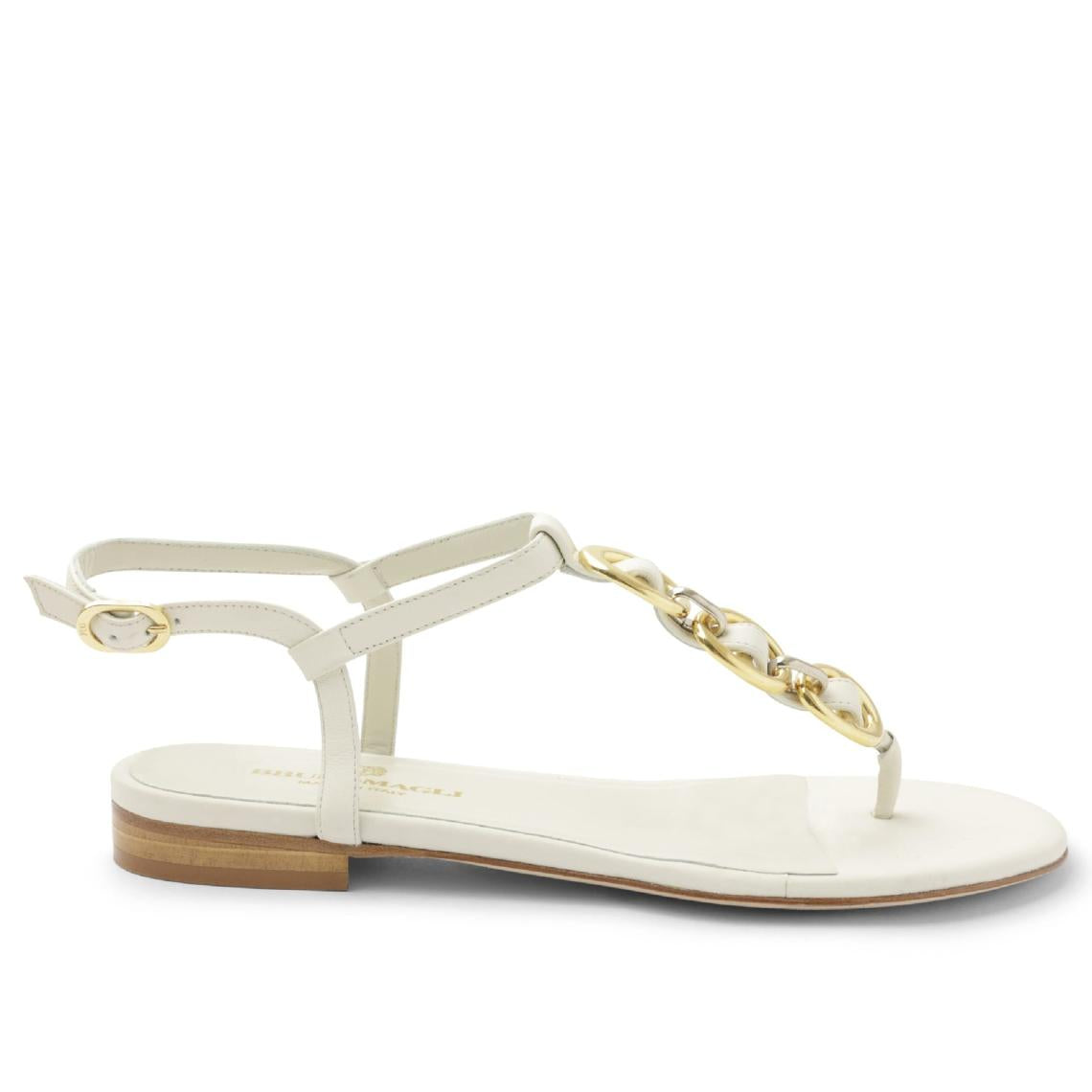 Bruno Magli Sandals &amp; Slides | Women Marina Leather Embellished Thong Sandal - Off White
