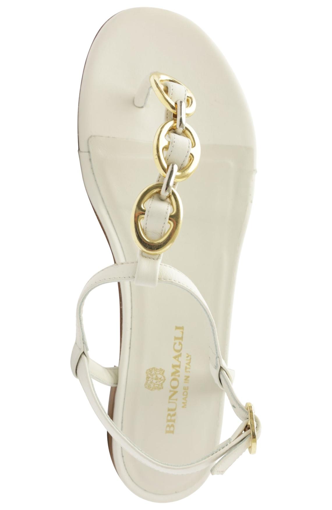 Bruno Magli Sandals &amp; Slides | Women Marina Leather Embellished Thong Sandal - Off White